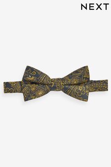 Black/Yellow Gold Paisley Party Bow Tie (N00360) | $22