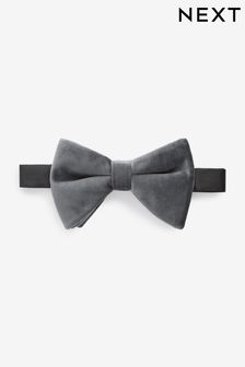 Dark Grey Velvet Bow Tie (N00361) | 37 zł
