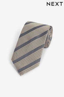 Neutral Brown Silk Stripe Tie (N00367) | 60 zł
