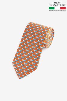 橙色大象 - Signature意大利製花紋領帶 (N00370) | NT$1,150