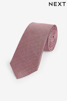 Темно-розовый - Фактурный шелковый галстук (N00379) | €10