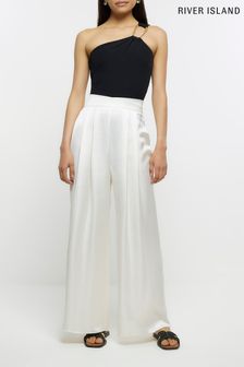 River Island Natural Palazzo Wide Leg Trousers (N00529) | €18.50