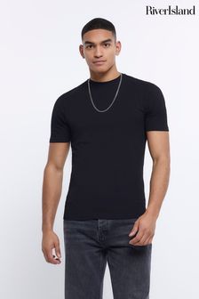 River Island Black Muscle Fit T-Shirt (N00611) | €13