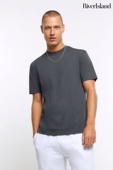 River Island Grey Slim Fit T-Shirt (N00613) | KRW21,300