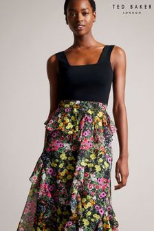 Ted Baker Jennias  Knit Bodice Dress With Ruffle Black Skirt (N00701) | 676 zł