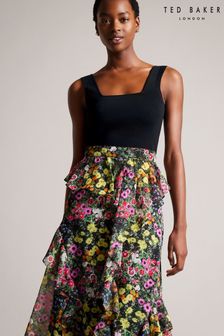 Ted Baker Jennias Kleid mit schwarzem Stricktop und gerüschtem Rock (N00701) | 147 €