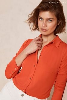 Mint Velvet Hemd mit Bündchen-Detail, Orange (N00810) | 46 €