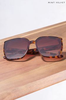 Mint Velvet Sorrento Oversized Brown Sunglasses (N00813) | 90 €