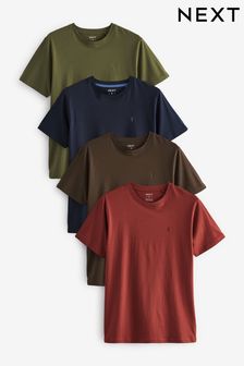 Navy/Brown/Rust/Green T-Shirts 4 Pack (N00989) | €41