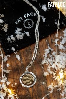 Fatface Halskette mit Ring- und Scheibenanhänger, Kupferfarben und Schwarz (N01011) | 19 €