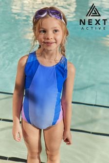 藍色 - 交叉後背運動款泳裝 (3-16歲) (N01097) | NT$530 - NT$750