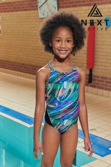 Multi Abstract Sports Swimsuit (3-16yrs) (N01104) | kr182 - kr258