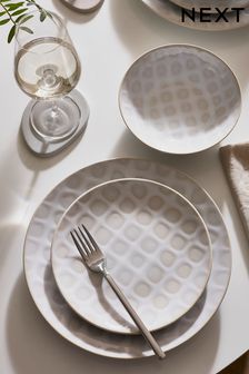 12 Piece White Lila Dinner Set (N01137) | kr1 030