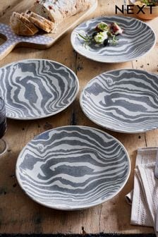 Set of 4 Grey Stripe Side Plates (N01153) | MYR 136