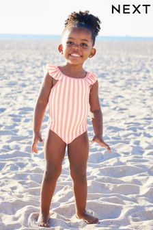 Pink Frill Sleeve Swimsuit (3mths-12yrs) (N01186) | €17 - €19