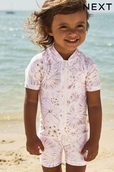 Natur-pink - Sonnenschutz-Badeanzug (3 Monate bis 7 Jahre) (N01191) | 20 € - 23 €