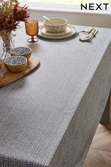 Charcoal Grey Chevron Wipe Clean Table Cloth (N01265) | OMR11 - OMR15