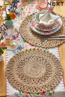 Set of 2 Natural Jute Woven Placemats (N01277) | €18