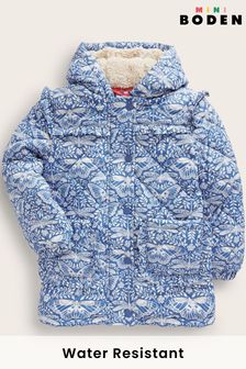 Boden Blue/White Scallop Quilted Anorak Coat (N01298) | €30 - €34
