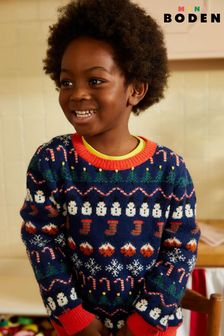 Boden pulover z vzorcem fairisle in božičnim motivom (N01352) | €27 - €31