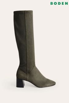 Boden Green Heeled Stretch Knee High Boots (N01357) | kr1,688
