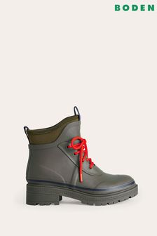 Boden Dark Green Mary Lace-up Wellington Boots (N01361) | €52
