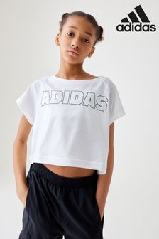 adidas White Kids Sportswear Aeroready Dance Crop T-Shirt (N01432) | NT$930