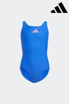 adidas Blue Small Solid Logo Swimsuit (N01490) | 64 QAR