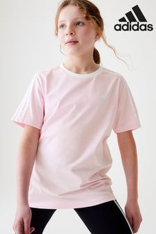 adidas Pink 3-Stripe Essential Boyfriend Fit T-Shirt (N01565) | kr169