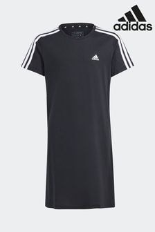 adidas Black 100% Cotton Sportswear Essentials 3-Stripes Dress (N01651) | $39