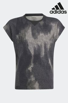 adidas Black Kids Sportswear Future Icons All-Over Print Cotton T-Shirt (N01750) | kr420