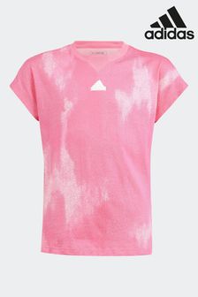 adidas Pink Kids Sportswear Future Icons All-Over Print Cotton T-Shirt (N01772) | €29