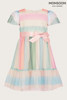 Monsoon Pink Baby Pippa Stripe Tulle Dress (N01804) | 148 QAR - 158 QAR