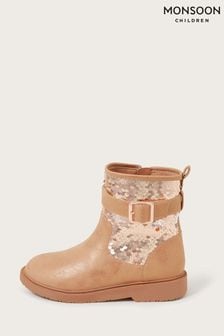 Monsoon Gold Goldie Reversible Sequin Boots (N01839) | €24 - €26