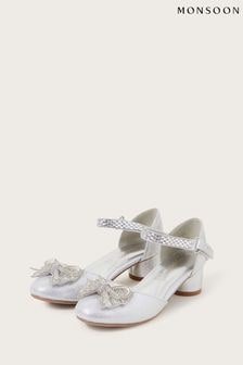 Monsoon Silver Lola Dazzle Bow Two Part Heels (N01840) | $40 - $46