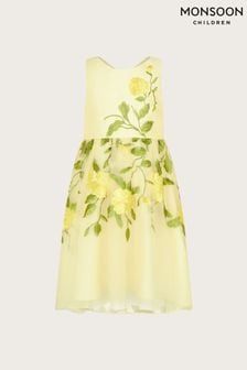 Monsoon Yellow Rose Embroidered Dress (N01916) | kr1 040 - kr1 230
