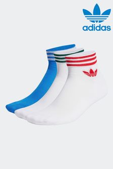 Niebieski - Adidas Originals Island Club Trefoil Ankle Socks 3 Pairs (N01984) | 75 zł