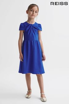 Reiss Blue Maria Senior Knot Detail Dress (N01999) | 559 QAR