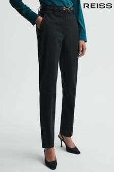 Reiss Black Sonny Petite Slim Fit Wool Blend Trousers (N02021) | €244