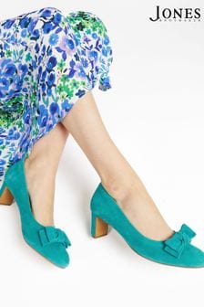 Jones Bootmaker Turquoise Blue Zelda Bow Detail Court Shoes (N02203) | €56