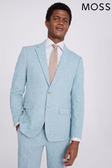 Синий приталенный пиджак из донегольского твида Moss (N02250) | €99