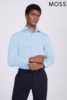 MOSS Tailored Fit Blue Performance Stretch Shirt (N02262) | €38