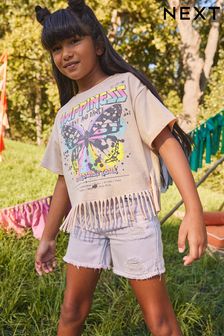 Natur - Butterfly Graphic Fringe T-shirt (3-16yrs) (N02279) | 13 € - 20 €