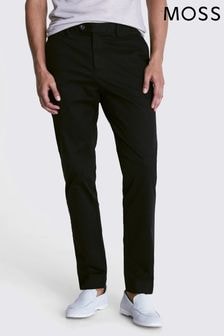 MOSS Black Slim Chino Trousers (N02330) | $103