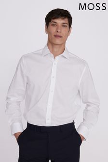 MOSS White Stretch Shirt (N02341) | $56