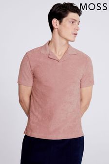 Розовая махровая рубашка поло Moss Skipper (N02368) | €50