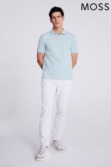 MOSS Sky Blue Pique Polo Shirt (N02373) | kr460