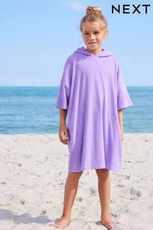 Purple Oversized Hooded Towelling Cover-Up (N02397) | 119 SAR - 155 SAR