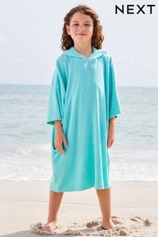 Aqua Blue Oversized Hooded Towelling Cover-Up (N02402) | 119 SAR - 155 SAR