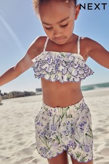 Floral Textured Beach Shorts (N02416) | $15 - $22